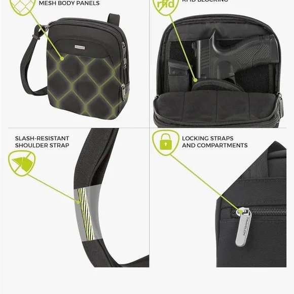Travelon Anti-Theft Concealed Carry Slim Messenger Bag - Picture 16 of 16